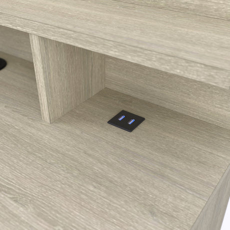 Jade 1 Door 1 Drawer Matt White and Shannon Oak Office Desk - FurniComp