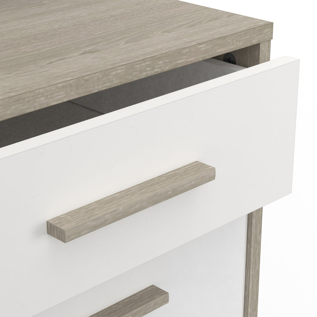 Jade 1 Door 1 Drawer White and Oak L Shaped Corner Office Desk with Hutch - FurniComp