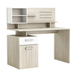 Jade 1 Door 1 Drawer Matt White and Shannon Oak Office Desk - FurniComp