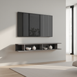 Combo 138cm Floating Wall Hung TV Shelf - Lead Grey COM-43-08 - FurniComp