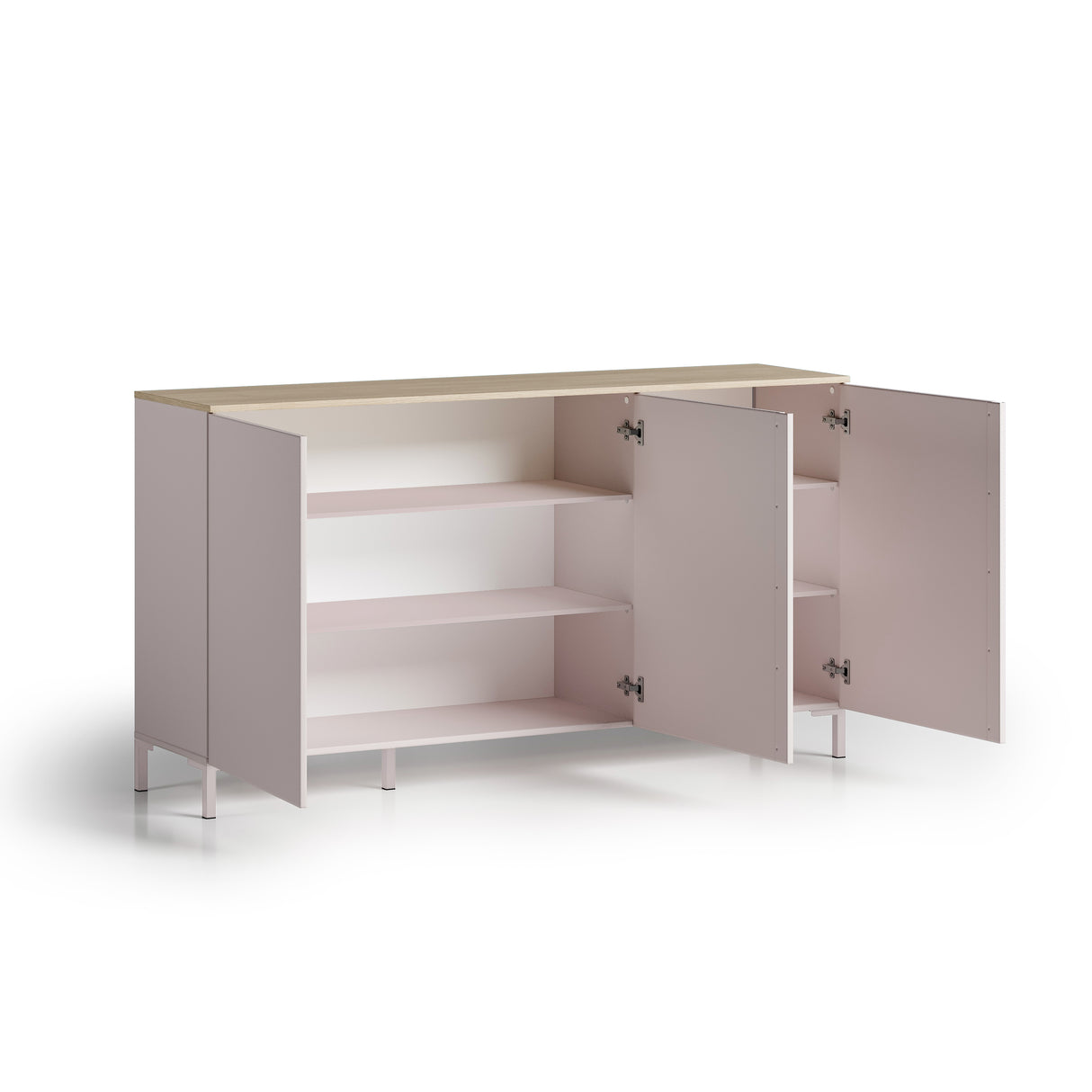 Lisbon 3 Door 180cm Cashmere and Oak Sideboard - FurniComp