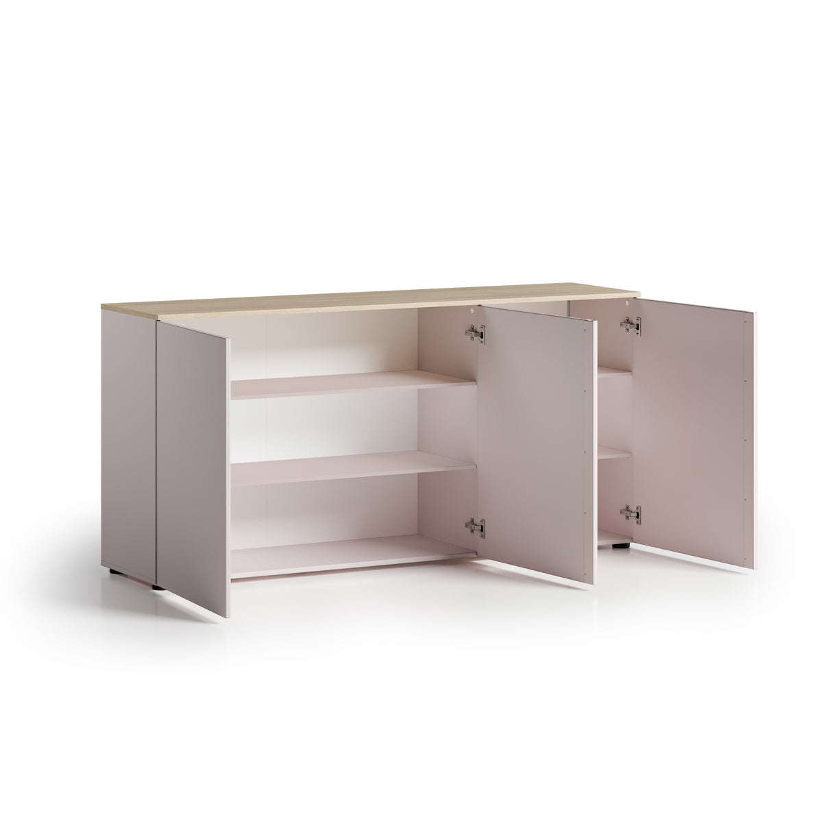 Lisbon 3 Door 180cm Cashmere and Oak Sideboard - FurniComp