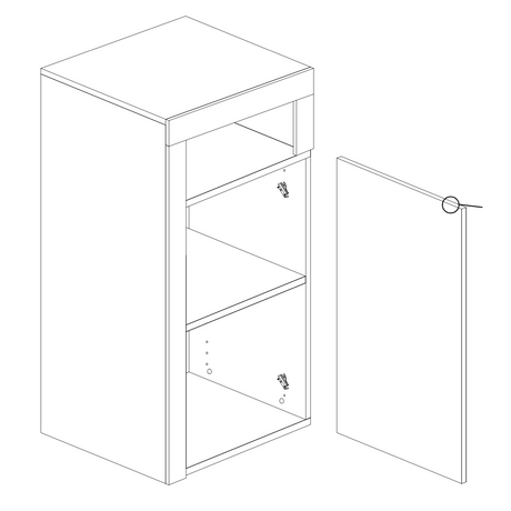 Lorenzo 1 Door White Gloss and Concrete Grey Small Bathroom Storage Cabinet - FurniComp