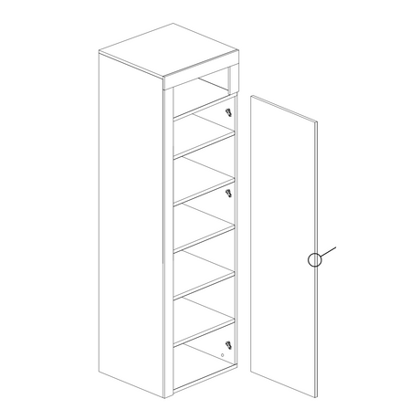 Lorenzo 1 Door White Gloss and Cadiz Oak Tall Bathroom Storage Cupboard - FurniComp
