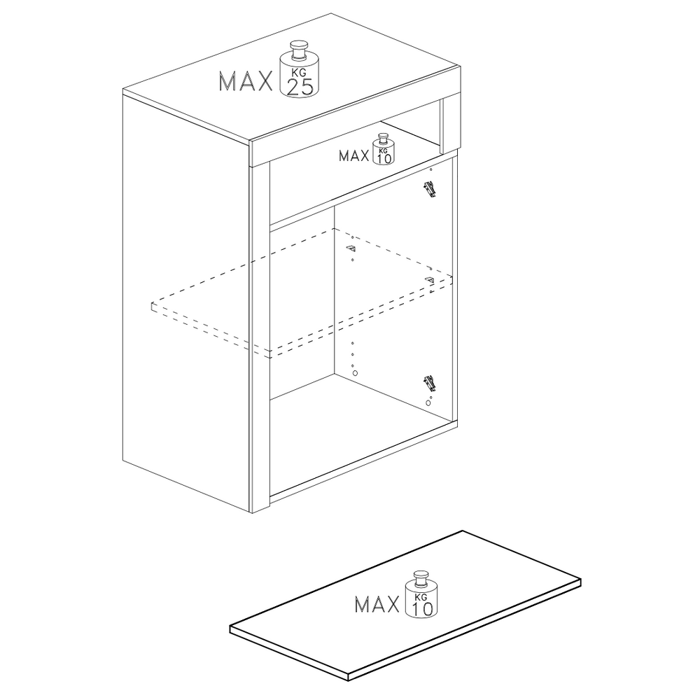 Lorenzo 2 Door White Gloss and Cadiz Oak Large Bathroom Storage Cabinet - FurniComp