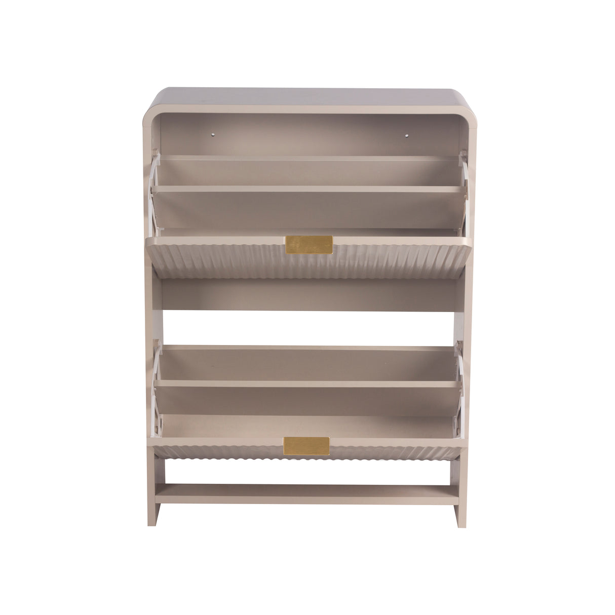 Lottie 2 Tier Slim 12 Pair Shoe Cabinet - Cashmere - FurniComp