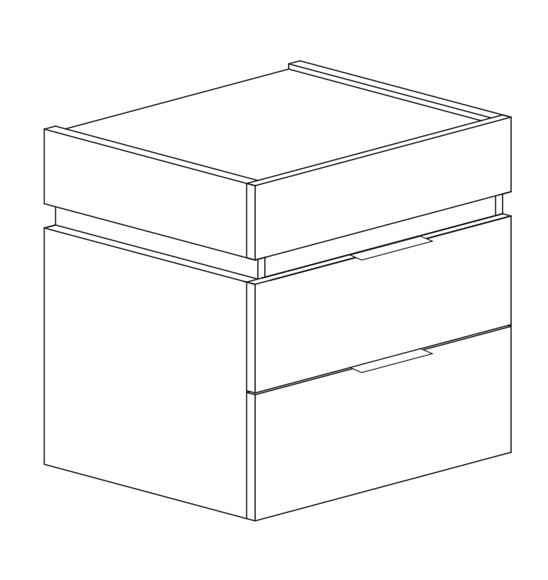 Luke 3 Drawer Bedside Table - Cashmere & Mercure Oak - FurniComp