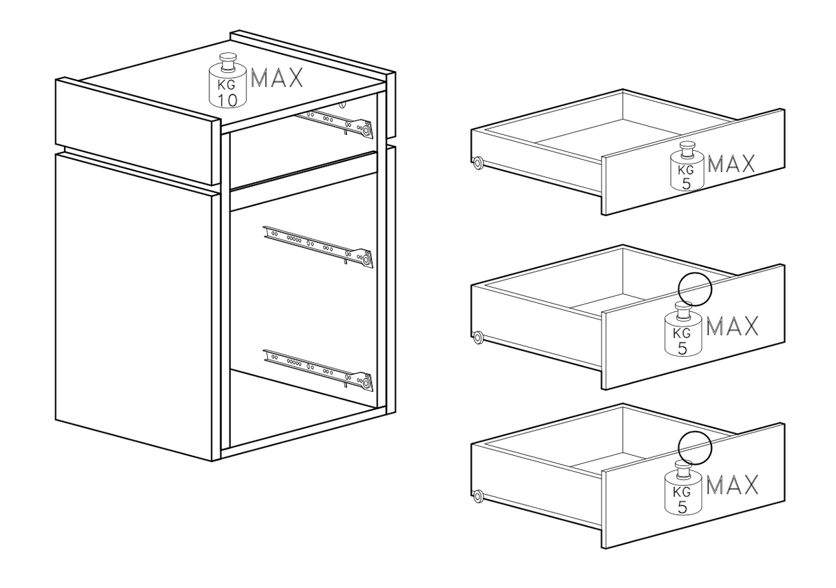 Luke 3 Drawer Bedside Table - Cashmere & Anthracite - FurniComp