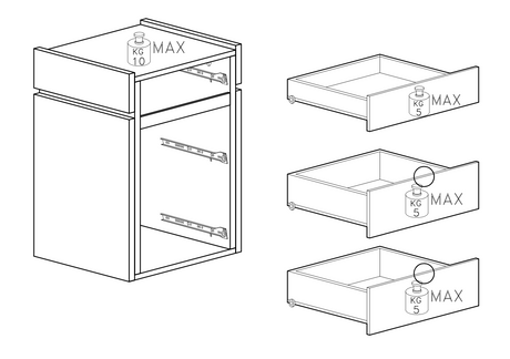 Luke 3 Drawer Bedside Table - Cashmere & Anthracite - FurniComp