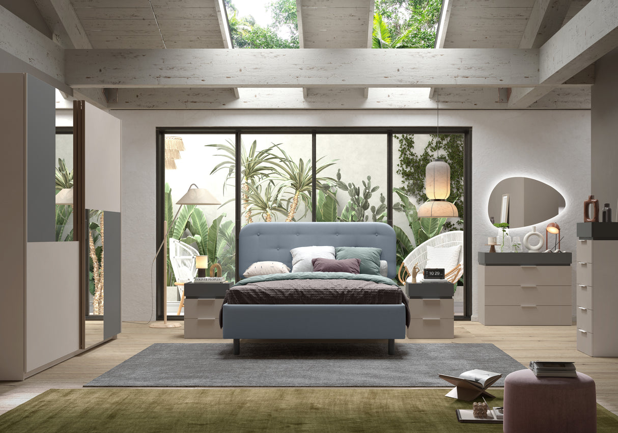 Luke 6 Drawer 50cm Tall Chest of Drawers - Cashmere & Anthracite - FurniComp