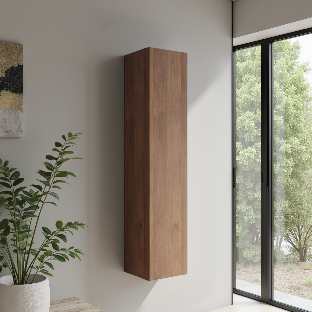 Combo 1 Door 29cm Multipurpose Wall Hung Tall Storage Unit - Mercure Oak COM-30-02 - FurniComp