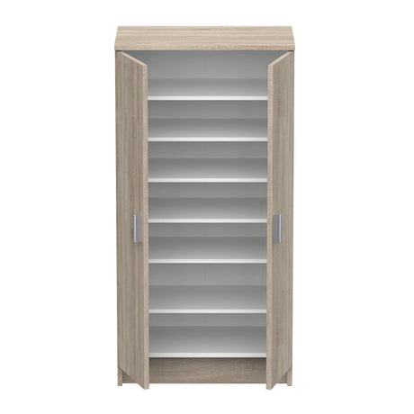 Milano Oak Effect 21 Pair Shoe Storage Cabinet with Doors - FurniComp