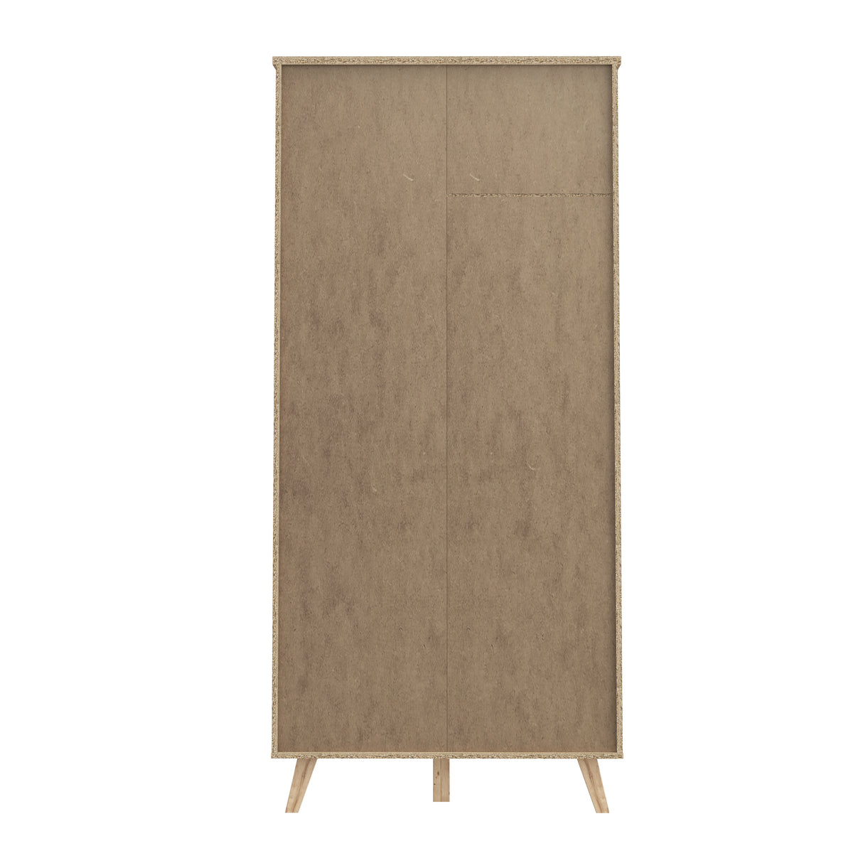 Oskar 2 Door 2 Drawer 95cm Wardrobe - Matt White & Oak - FurniComp
