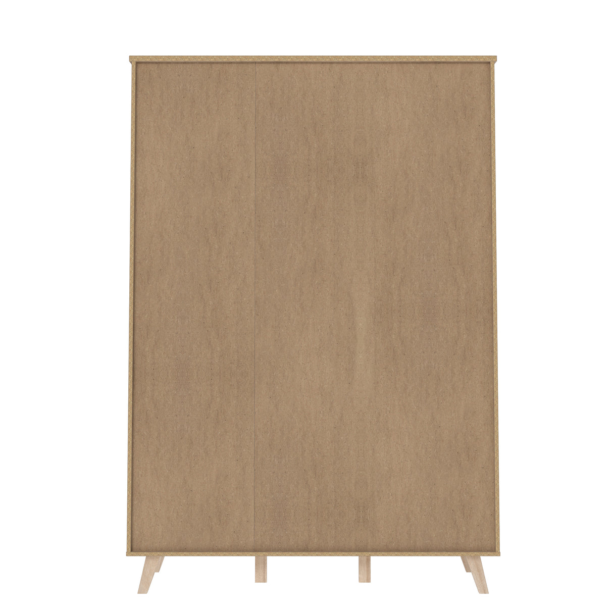 Oskar 3 Door 2 Drawer 140cm Wardrobe - Matt White & Oak - FurniComp