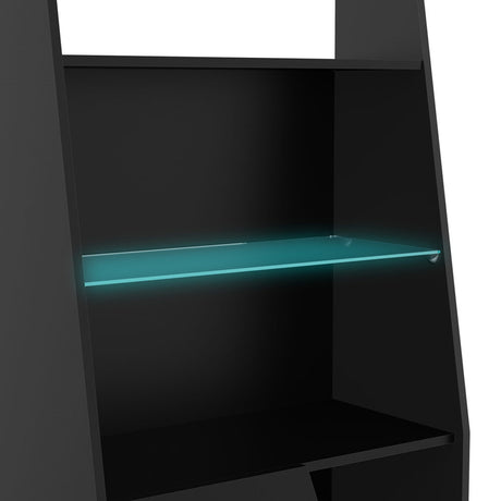 Oxford 1 Door Tall Matt Black Bookcase - FurniComp