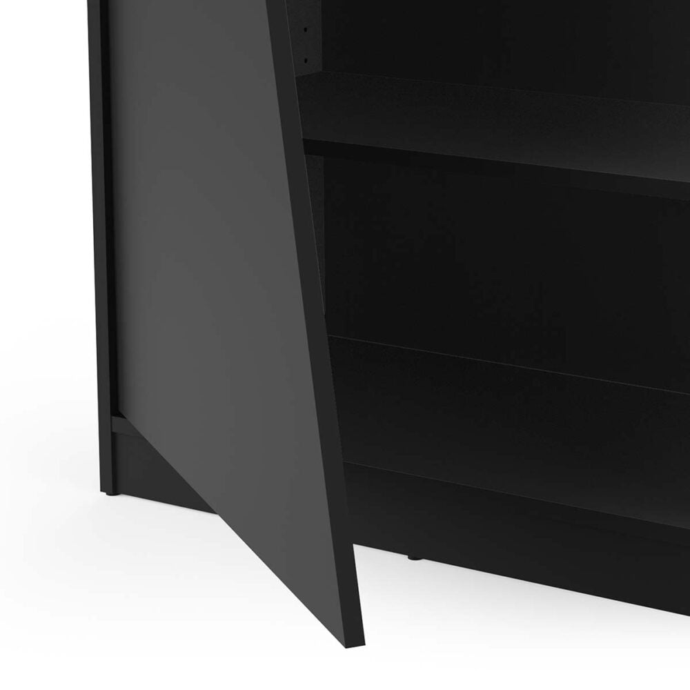 Oxford 1 Door Tall Matt Black Bookcase - FurniComp