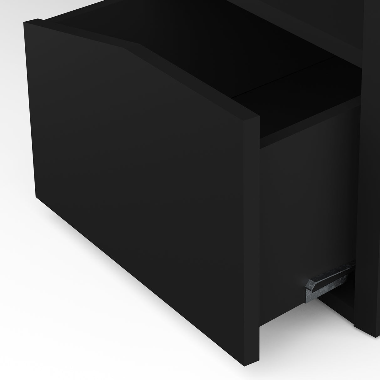 Oxford Matt Black Gaming Desk with Hutch and Storage - FurniComp