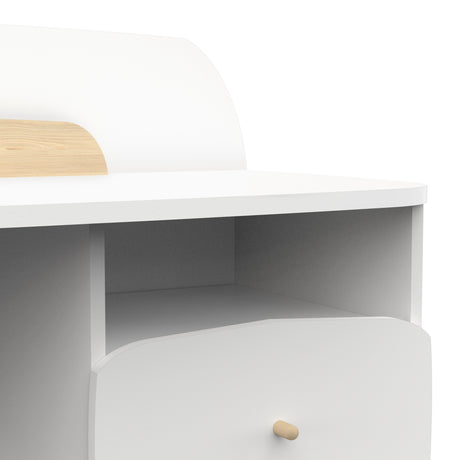 Poppy 2 Drawer Study Desk for Kids- Matt White & Oak - FurniComp