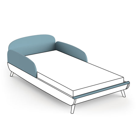 Poppy Conversion Kit for 70x140cm Cot Bed- Blue & Oak - FurniComp