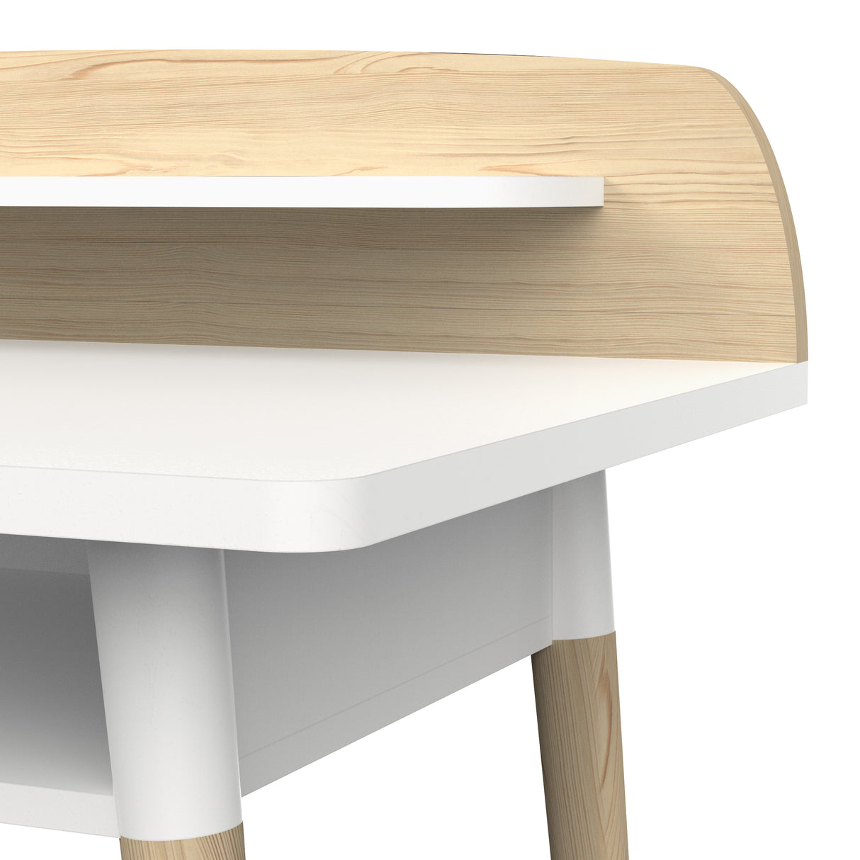Poppy Study Desk With Hutch For Kids- Matt White & Oak - FurniComp