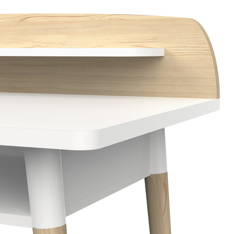 Poppy Study Desk With Hutch For Kids- Matt White & Oak - FurniComp