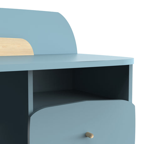 Poppy 2 Drawer Study Desk for Kids- Blue & Oak - FurniComp