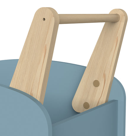 Poppy Toy Box With Wheels- Blue & Oak - FurniComp