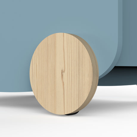 Poppy Toy Box With Wheels- Blue & Oak - FurniComp