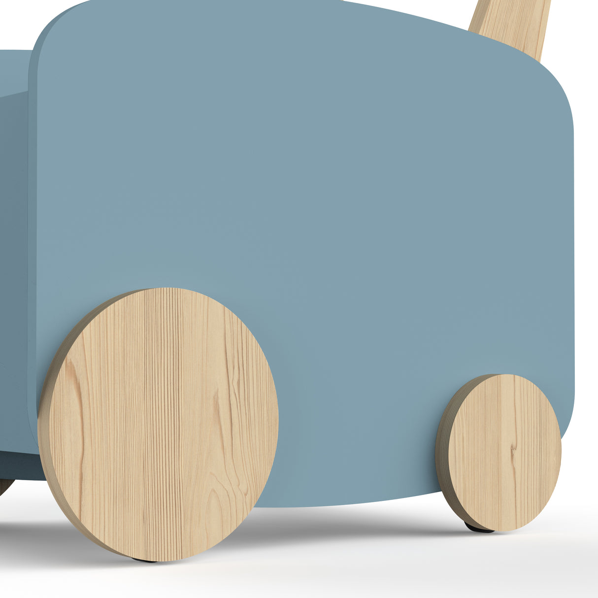 Poppy Toy Box With Wheels- Blue & Oak - FurniComp