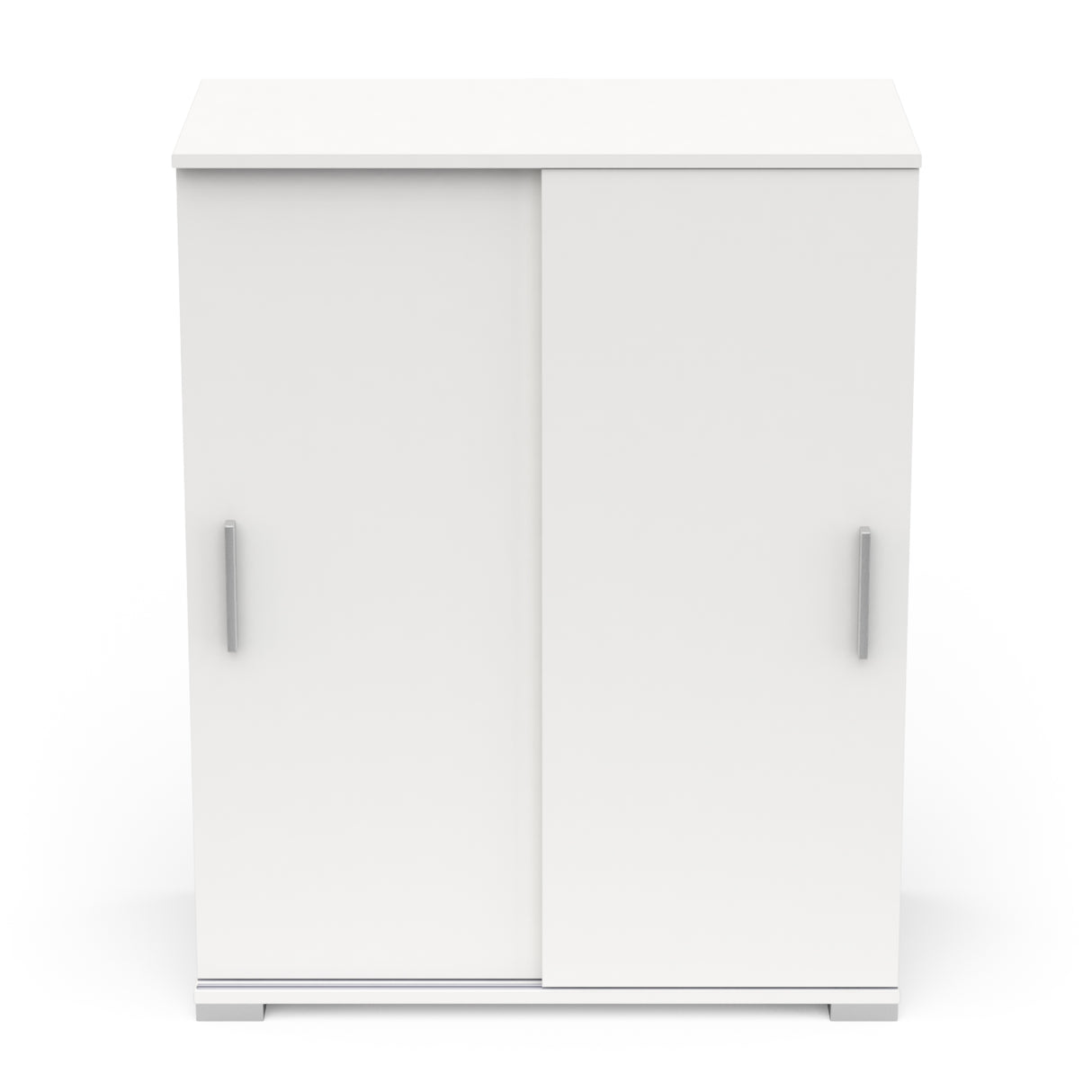 Prague 2 Door Matt White Tall Sliding Door Sideboard/Highboard - FurniComp