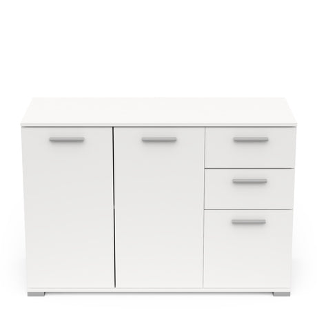 Prague 3 Door 2 Drawer 120cm Matt White Sideboard - FurniComp