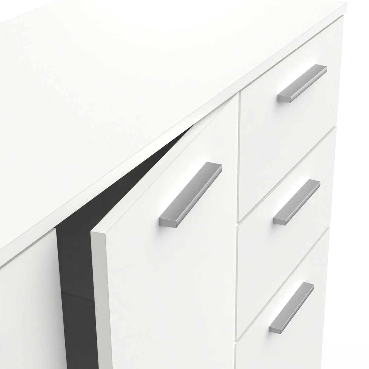 Prague 3 Door 2 Drawer 120cm Matt White Sideboard - FurniComp