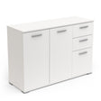 Prague 3 Door 2 Drawer 120cm Matt White Sideboard - FurniComp