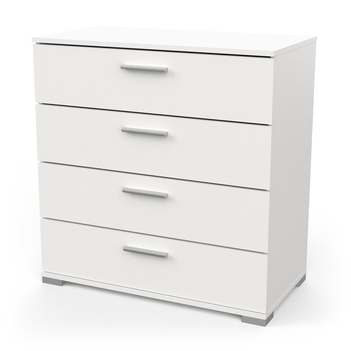 Prague 4 Drawer Matt White Chest of Drawers - FurniComp
