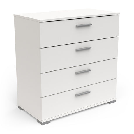 Prague 4 Drawer Matt White Chest of Drawers - FurniComp