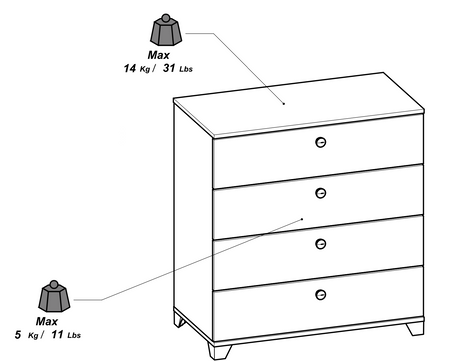 Prague 4 Drawer Matt White and Oak Chest of Drawers - FurniComp