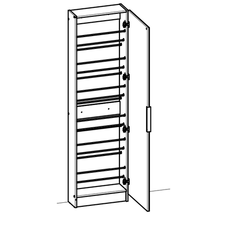 Reflex Royal Oak Tall Mirrored Shoe Cabinet - FurniComp