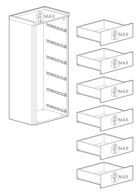 Renato 6 Drawer 50cm Tall Chest of Drawers - Bronze & Mercure Oak - FurniComp