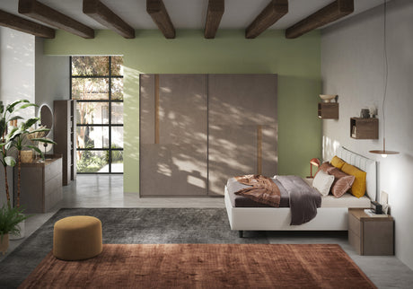 Renato 6 Drawer 50cm Tall Chest of Drawers - Bronze & Mercure Oak - FurniComp