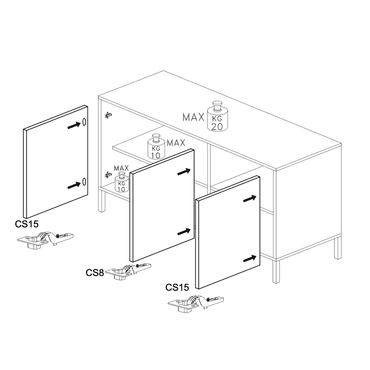 Verona 3 Door Black Oak 156cm Sideboard - FurniComp