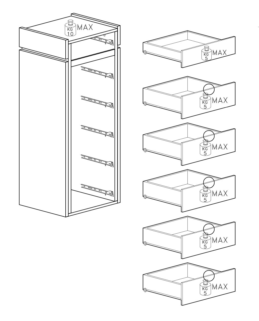 Luke 6 Drawer 50cm Tall Chest of Drawers - Cashmere & Mercure Oak - FurniComp