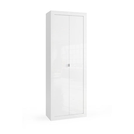 Selene 2 Door White Gloss Tall Bathroom Storage Cupboard - FurniComp