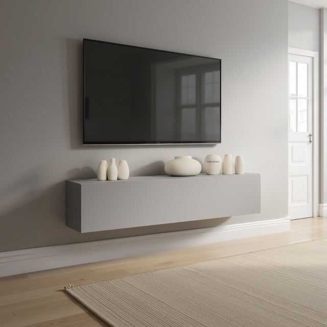 Combo 138cm Floating Wall Hung TV Unit - Slate Grey COM-62-04 - FurniComp