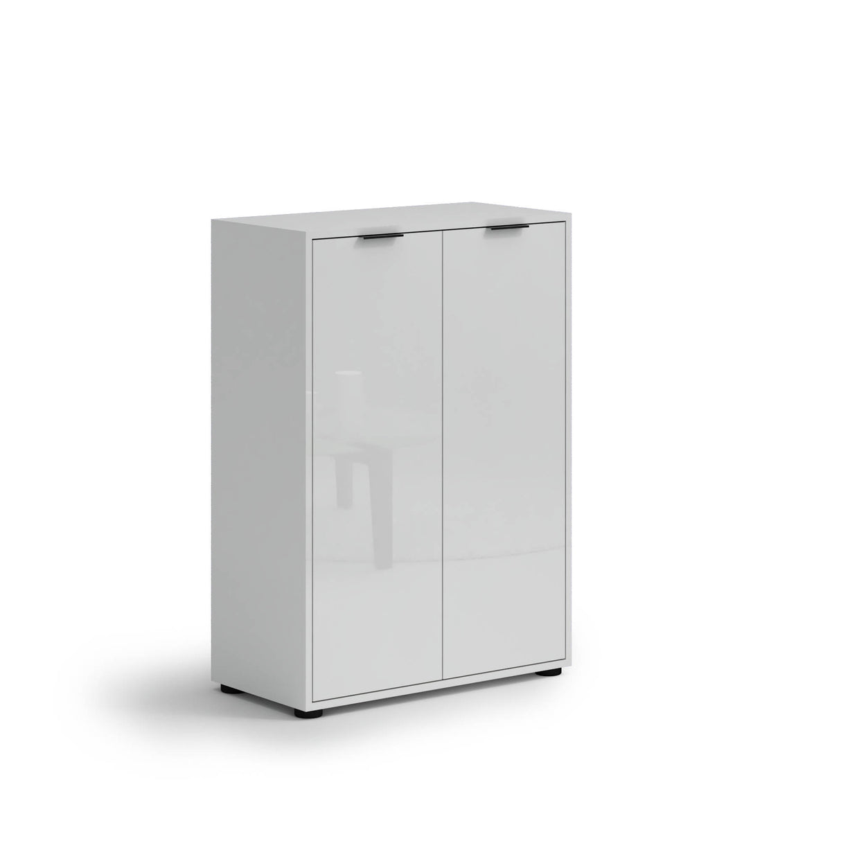 Sydney White Gloss Large 30 Pair Shoe Storage Cupboard - FurniComp