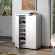 Sydney White Gloss Large 30 Pair Shoe Storage Cupboard - FurniComp