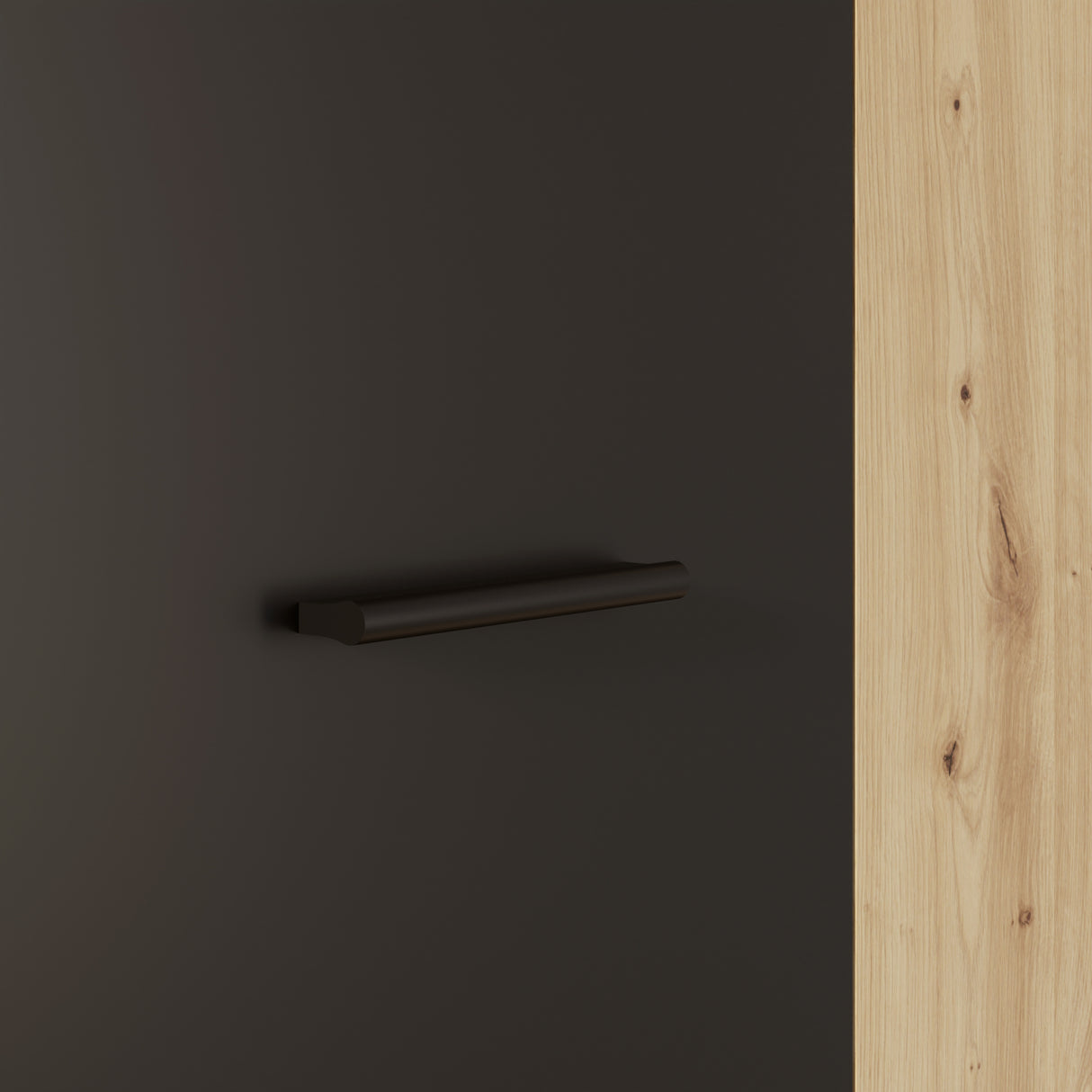 Variant Multipurpose Artisan Oak & Black Tall 2 Door Broom Utility Cupboard - FurniComp