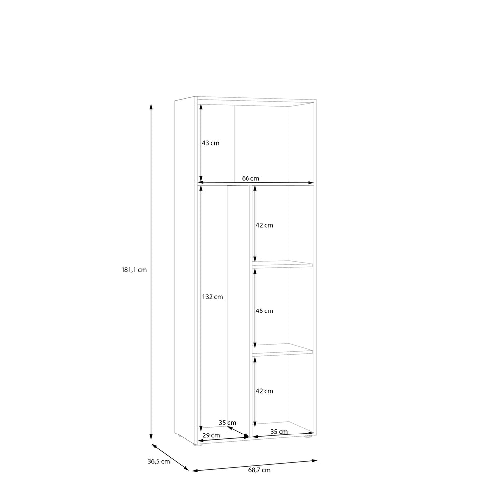 Variant Multipurpose Artisan Oak & Black Tall 2 Door Broom Utility Cupboard - FurniComp