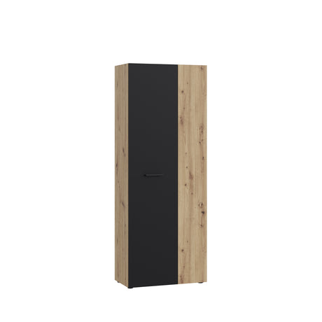 Variant Multipurpose Artisan Oak & Black Tall 2 Door Utility Shoe Storage Cupboard - FurniComp