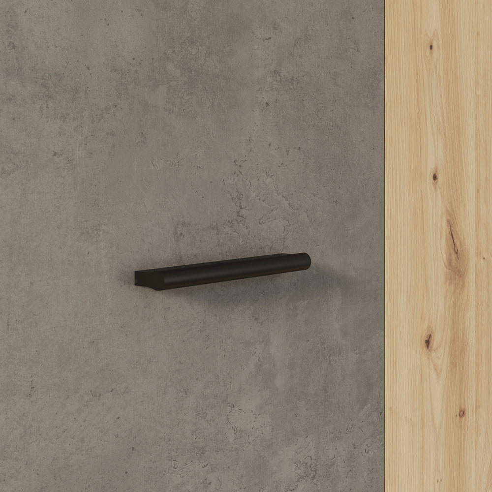 Variant Multipurpose Artisan Oak & Dark Grey Tall 2 Door Broom Utility Cupboard - FurniComp