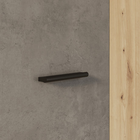 Variant Multipurpose Artisan Oak & Dark Grey Tall 2 Door Broom Utility Cupboard - FurniComp